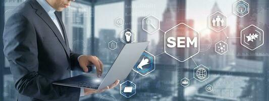 SEM Search Engine Marketing. Digital marketing, Online advertising. photo