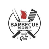 Grill barbecue logo design vector