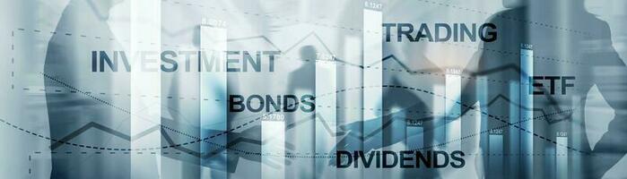 Investment Trading Bonds Dividends ETF Concept. Background for presentation. photo