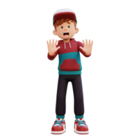 3d masculino personagem estresse e recusou pose png