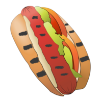 hot dog premio ricetta isolato cartone animato design su trasparente sfondo, veloce cibo ritaglio sentiero elemento png