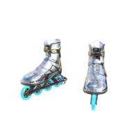 Roller skates isolated 3d rendering png