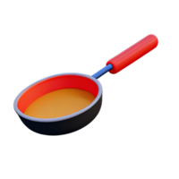 frituren pan 3d icoon illustratie png