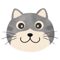 grijs gestreept kat gezicht png