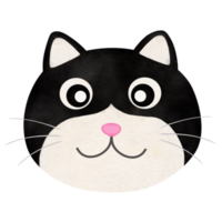 nero gatto viso acquerello illustrazione png