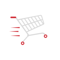 Empty supermarket trolley isolated, grocery shopping and offers concept png