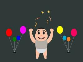 flat design happy birthday vector illustration