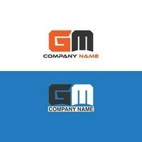 GM logo and icon designs and GM initial logo design vector