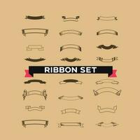 Set of blank vintage ribbons for design and outline Ribbons vector