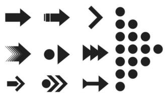 set different arrows mark. Collections arrows pointers. Flat style vector illustration