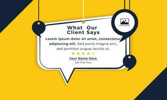 Client or customer review testimonial social media post, Customer or client service feedback review post design template vector