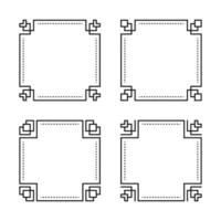 Chinese style empty simple decorative cute border set vector art
