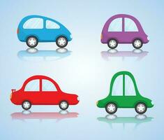 Cartoon style cute little car for kids vector illustration isolated on a gradient background