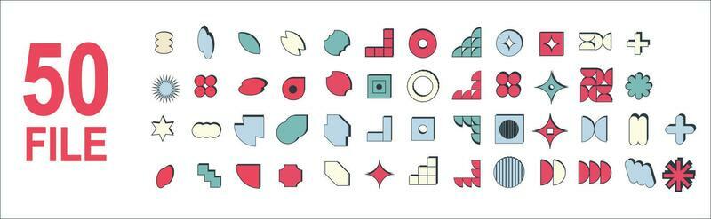 Retro Abstract Shape Illustrated
