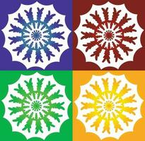Fire and flames circle frame collection vector