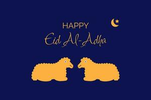 Happy Eid Al-Adha. Islamic Background with Lamb Illustration vector