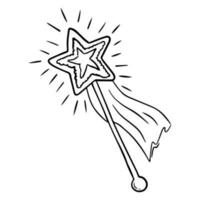 Hand Drawn magic wand doodle. Sketch style icon. Decoration element. Perfect for invitations, fabric, textile, linens, posters, prints, banners vector