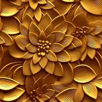 3d flor textura oro color, generativo ai foto