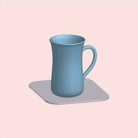 3D Mug with hot tea and milk or cappuccino and latte. Realistic americano and espresso drink illustration, coffee cup. vector