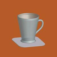 3D Mug with hot tea and milk or cappuccino and latte. Realistic americano and espresso drink illustration, coffee cup. vector