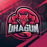 diseño de logotipo de mascota dragon esport vector