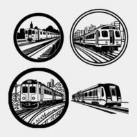 set of high speed metro emblem vector isolated on white background