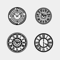 set of wall clocks vector isolated on white background