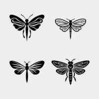 conjunto de libélula vector aislado en blanco antecedentes