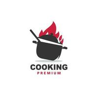 Cocinando maceta hipster moderno logo vector icono ilustración