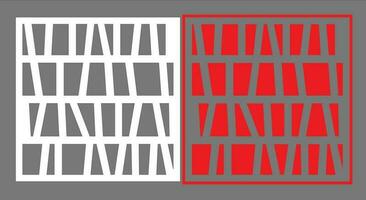Decorative wall panels set Jali design CNC pattern, laser cutting pattern, router CNCcutting.Jali Laser cut decorative panel set with lace pattern. vector