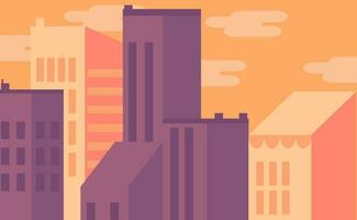 Minimalistic City Graphic with Geometric Forms vector