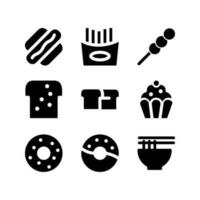 Food icon vector illustration logo template for many purpose. Isolated on white background. Street food linear icons