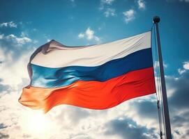 Russian flag background. Illustration photo