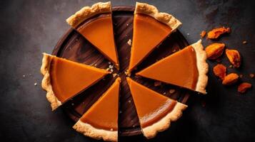 Autumn pumpkin pie. Illustration photo