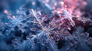 Macro beautiful snowflakes background. Illustration photo