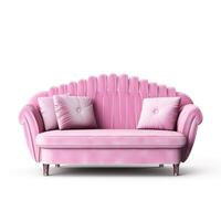 Pink sofa isolated. Illustration photo