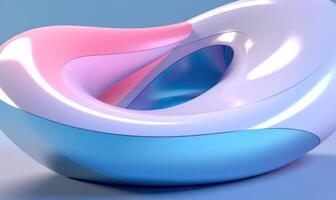 3d curved acrylic abstract geometrical shapes for a business desktop. Illustration photo