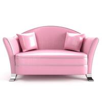 rosado sofá aislado. ilustración ai generativo foto