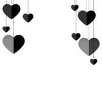 black Love Heart Symbol Icons. Design elements for Valentine's day isolated on white background and easy to edit. vector