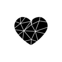 black Love Heart Symbol Icons. Design elements for Valentine's day isolated on white background and easy to edit. vector