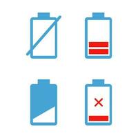 battery filled icons. Collection of charge battery level indicators. Charge indicator. vector