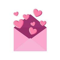 heart in an envelope. Love Heart Symbol Icons. Design elements for Valentine's day isolated on white background and easy to edit. vector