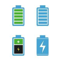 battery filled icons. Collection of charge battery level indicators. Charge indicator. vector