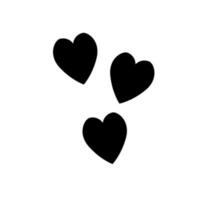 black Love Heart Symbol Icons. Design elements for Valentine's day isolated on white background and easy to edit. vector