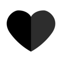 black Love Heart Symbol Icons. Design elements for Valentine's day isolated on white background and easy to edit. vector