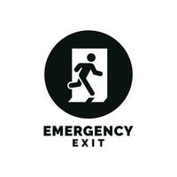 Emergency exit symbol icon isolated on white background vector