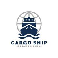 Cargo ship logo design vector illustration