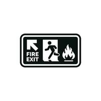 Emergency fire exit symbol icon isolated on white background vector