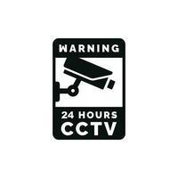 Warning CCTV surveillance sticker icon isolated on white background vector