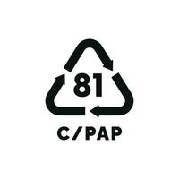 C papilla 81 el plastico reciclar símbolo icono vector